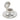 An early 20th century, silver Capstan inkwell with a clear glass liner