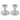 A pair of mid-20th century, silver, squat candlesticks.