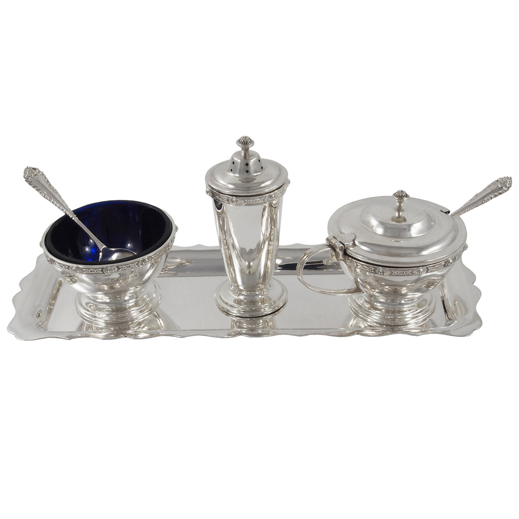 Three Piece Cruet & Tray