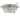 An Edwardian, silver, circular butter dish on four ball feet, with a shell & scroll border, glass liner & silver butter knife.