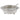 An Edwardian, silver, circular butter dish on four ball feet, with a shell & scroll border, glass liner & silver butter knife.