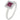 A modern, 18ct white gold, ruby & diamond set cluster tablet ring.