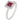 A modern, 18ct white gold, ruby & diamond set cluster tablet ring.