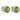 A pair of modern, silver, peridot set stud earrings