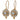 A pair of modern, 9ct yellow gold, aquamarine set cluster drop earrings