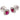 A pair of modern, 18ct white gold, ruby & diamond set, cushion shaped cluster stud earrings