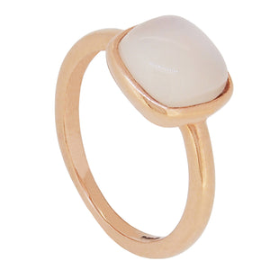 A modern, 9ct gold, moonstone set, single stone ring