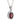 A modern, silver, garnet set pendant & chain.