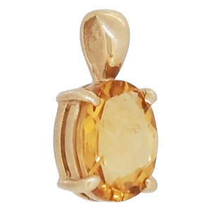 A modern, 9ct yellow gold, citrine set pendant