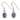 A pair of modern, silver, amethyst set drop earrings