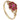 A modern, 9ct yellow gold, ruby set, seven stone cluster ring.
