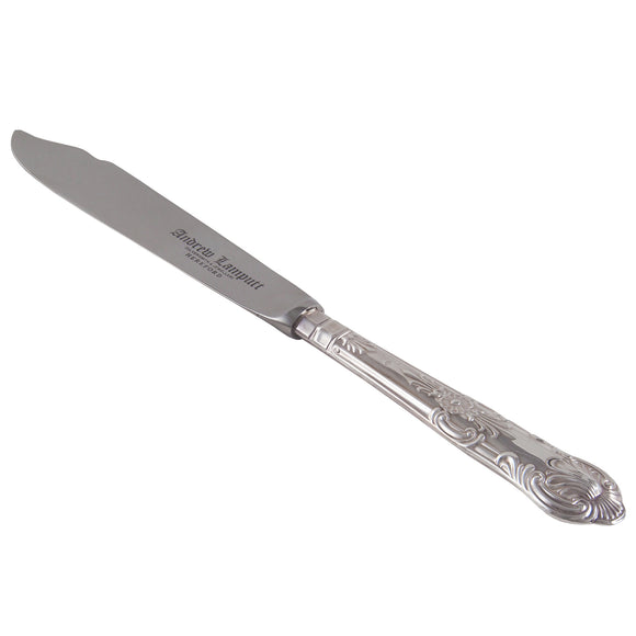 A modern, silver queens pattern butter knife