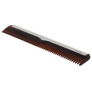 A modern hair comb with a silver mount