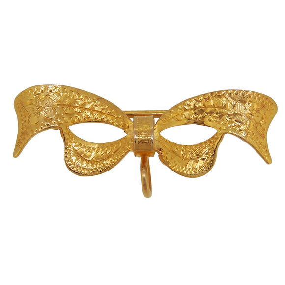 A mid-20th century, 9ct yellow gold, engraved bow fob brooch