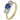 A modern, 18ct yellow gold, sapphire & diamond set three stone ring