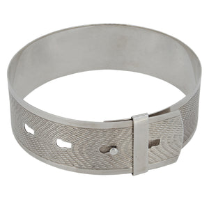 A mid-20th century, silver buckle bangle