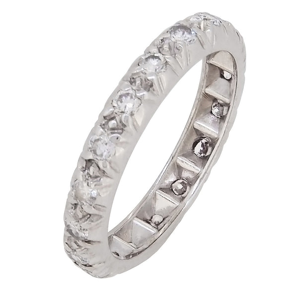 A mid-20th century, 18ct white gold, diamond set full eternity ring