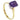 A modern, 18ct yellow gold, amethyst set, single stone ring.