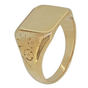 A mid-20th century, 9ct yellow gold, rectangular signet ring