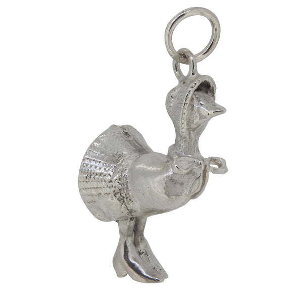 A silver, duck charm pendant