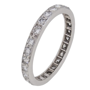 An early 20th century, 18ct white gold, diamond set eternity ring