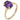 A modern, 9ct yellow gold, amethyst set, single stone ring.