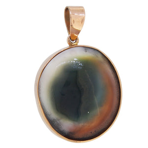 An early 20th century, 9ct yellow gold, operculum pendant