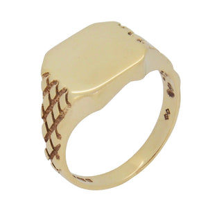 An early 20th century, 9ct yellow gold, square signet ring