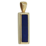 A modern, 9ct yellow gold, lapis lazuli &amp; mother of pearl set pendant