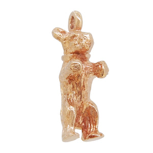 A modern, 9ct yellow gold, bear charm