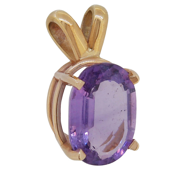 An early 20th century, 9ct yellow gold, amethyst set pendant