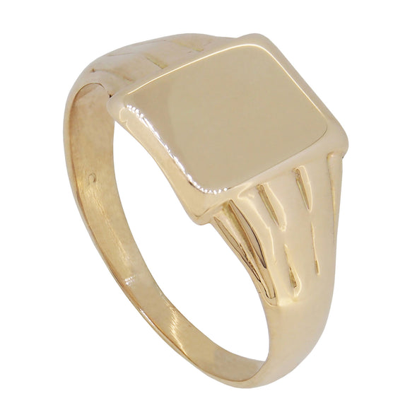 A mid-20th century, 9ct yellow gold, square signet ring
