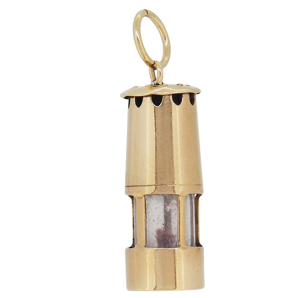 A mid-20th century, yellow gold, Davy lamp charm