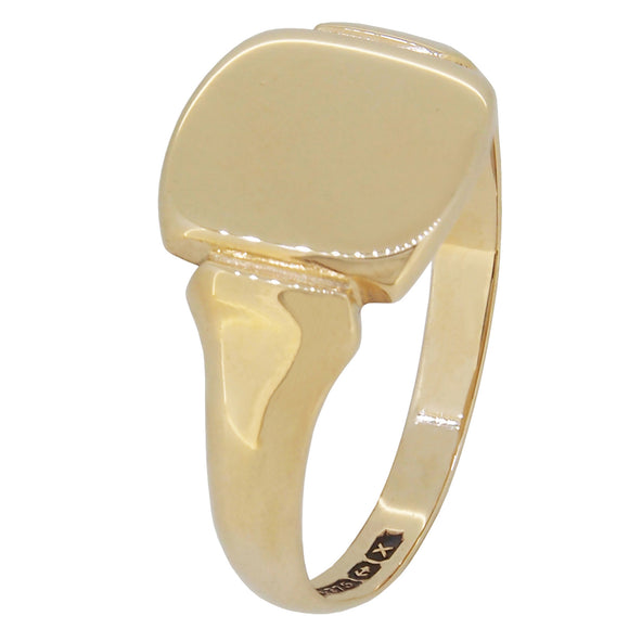 A mid-20th century, 9ct yellow gold, square signet ring