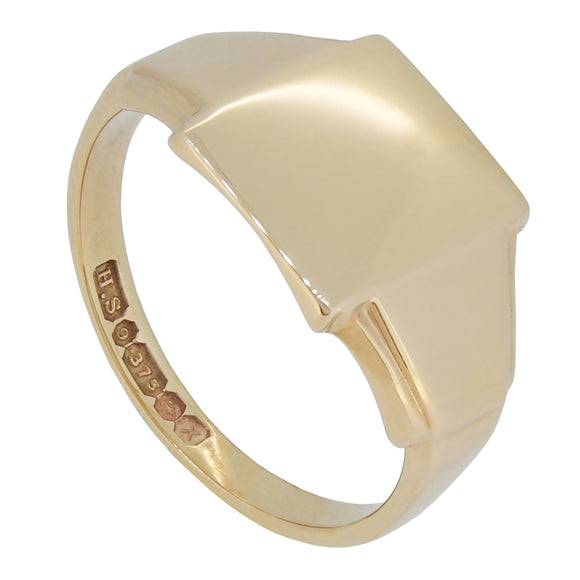 A mid 20th century, 9ct yellow gold, square signet ring