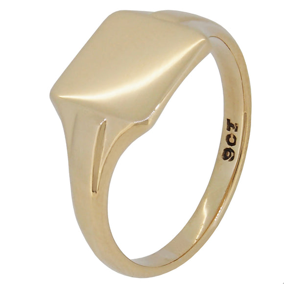 A mid-20th century, 9ct yellow gold, square signet ring