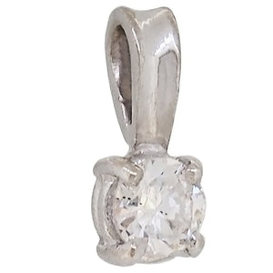A modern, 9ct white gold, diamond set, single stone pendant
