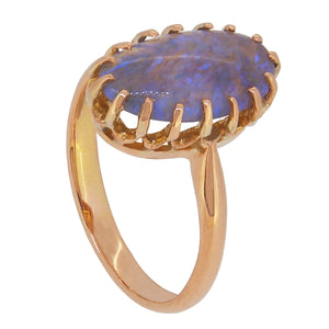 An early 20th century, 9ct rose gold, water opal set, single stone ring
