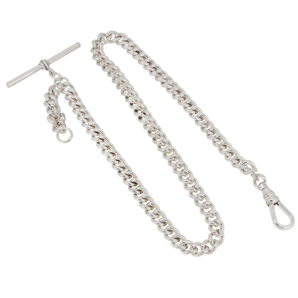 A modern silver, curb link Albert Chain