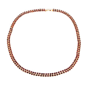 An early 20th century, gilt metal, Bohemian garnet set collar