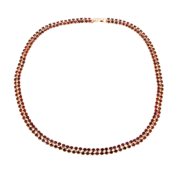 An early 20th century, gilt metal, Bohemian garnet set collar