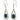 A pair of modern, silver, turquoise matrix set drop earrings