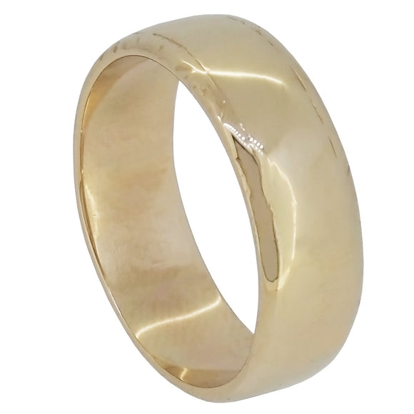 A mid-20th century, 9ct yellow gold, D shaped wedding ring