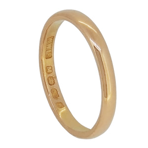 A mid-20th century, 22ct yellow gold, D shaped wedding ring