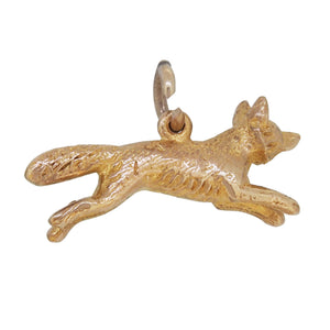 A mid-20th century, 9ct yellow gold, fox charm