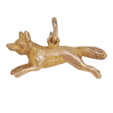 A mid-20th century, 9ct yellow gold, fox charm