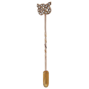 A Victorian, seed pearl set knock stick pin
