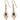 A pair of modern, 9ct yellow gold, amethyst set drop earrings
