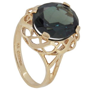 A&nbsp;mid 20th century, 14ct yellow gold, grossular garnet set single stone ring.