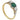 An early 20th century, 18ct yellow gold, emerald & diamond set three stone ring.